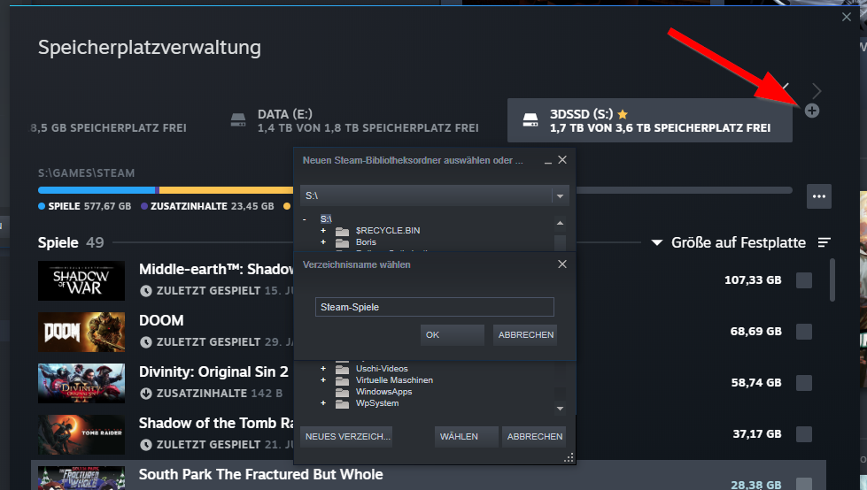 Transfer or Install STEAM games to another HD or SSD 