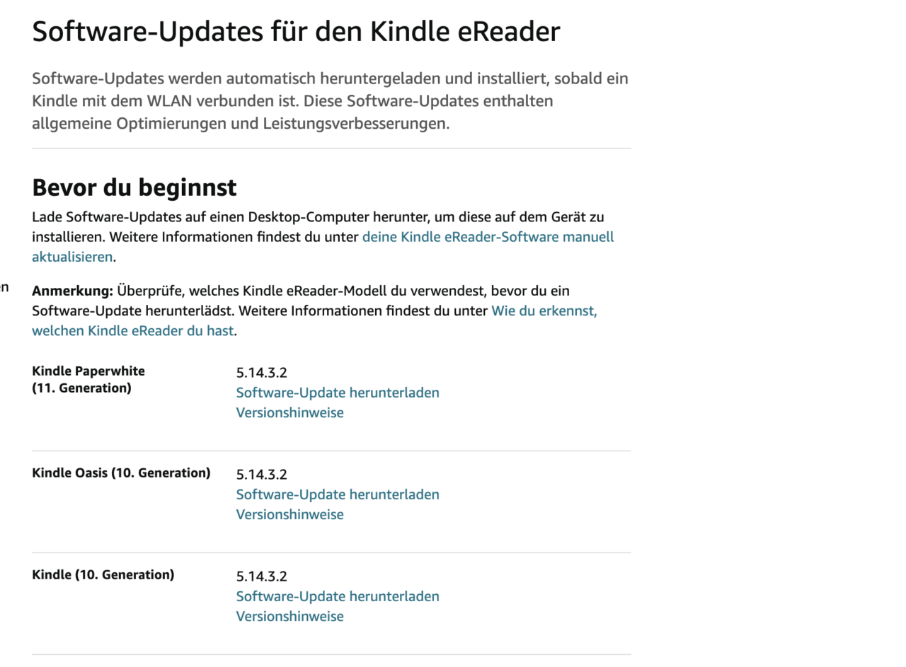 Software-Updates Amazon Kindle Download 