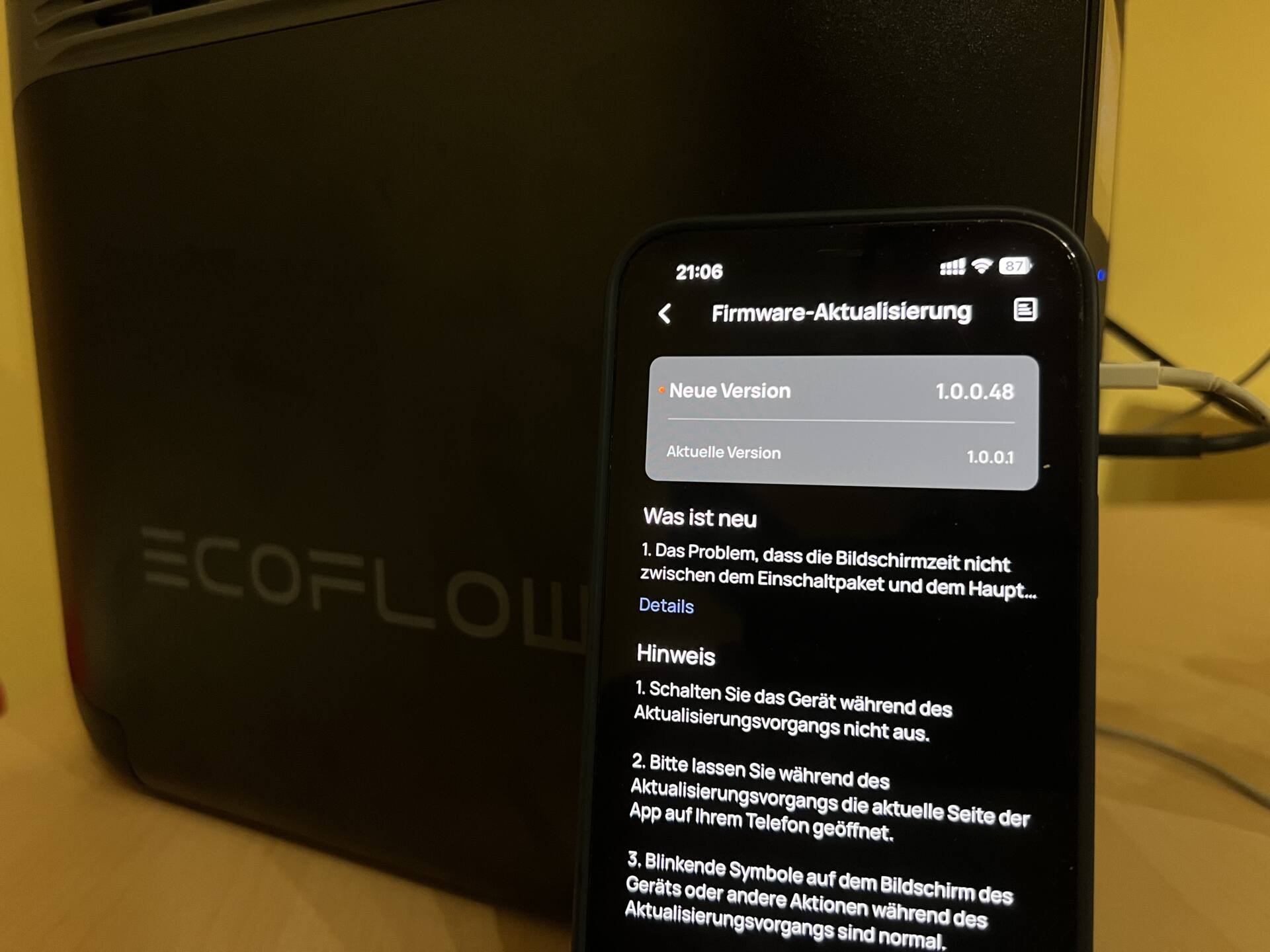 EcoFlow app firmware update screenshot Delta 2