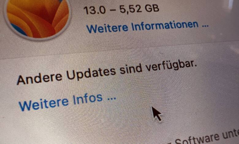 macOS andere Updates sind verfügbar