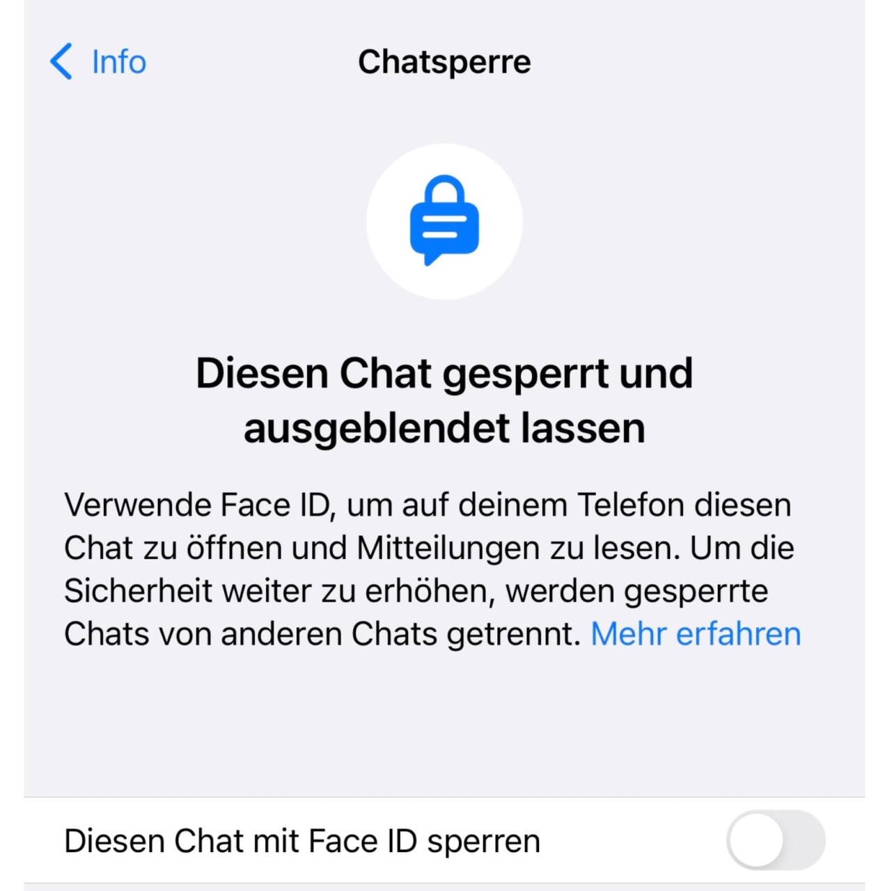 Anleitung WhatsApp Chats sperren Face ID 