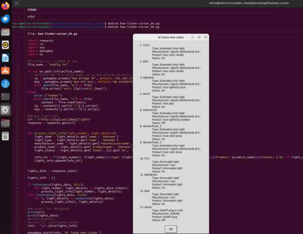 hue-geräte auf linux-desktop.