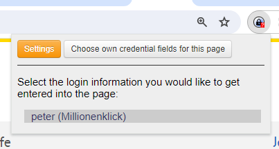 keepass-screenshots vom icon in chrome.