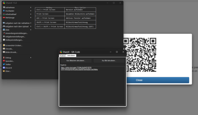 qr-code in sharex.