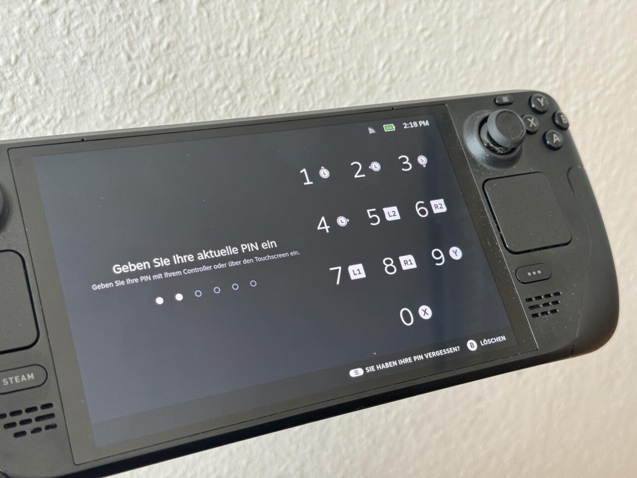 steam deck Sicherheit PIN-Code einrichten.