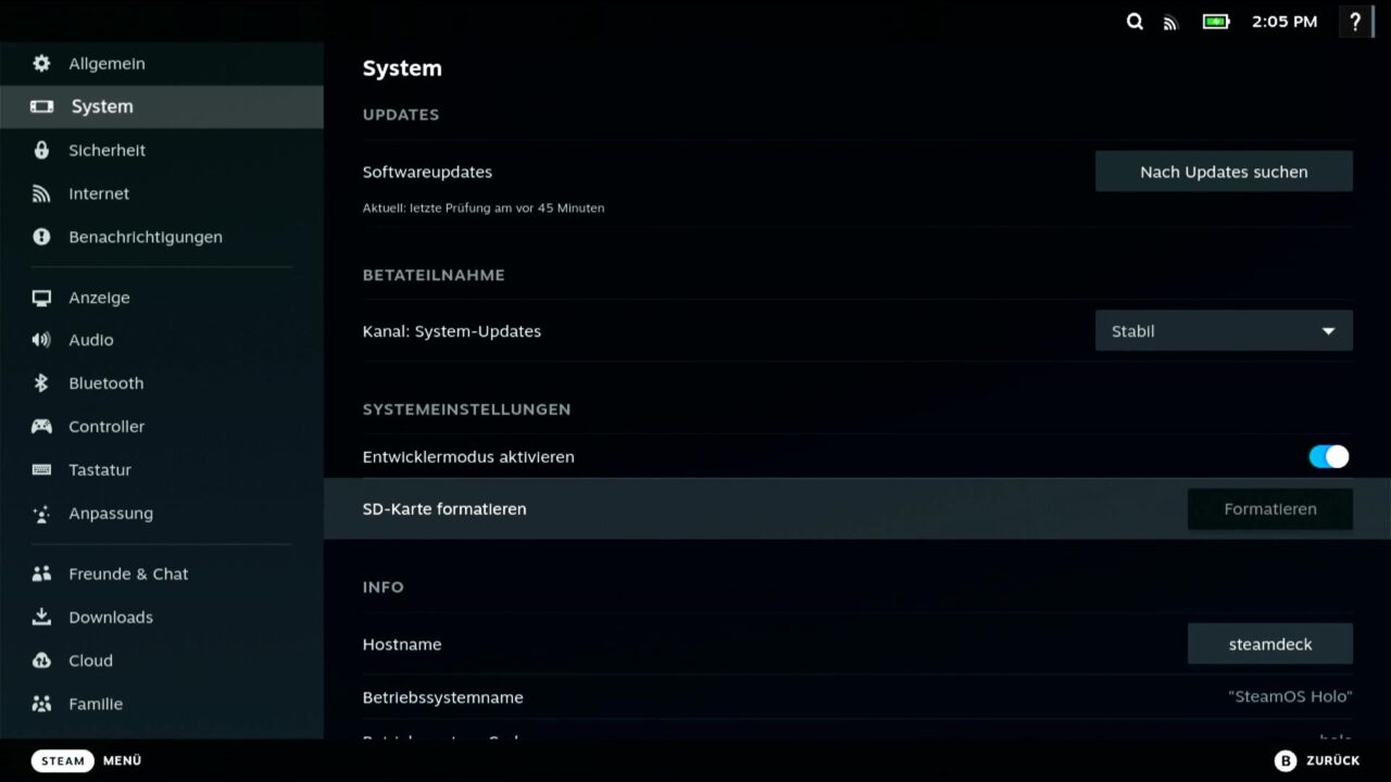 Steam Deck SD-Karte installieren. 