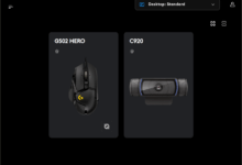 gerätewahl in g hub.