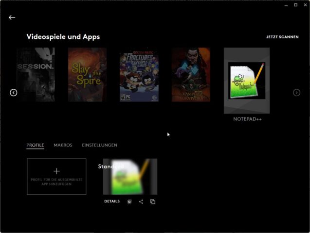 norepad-profil in g hub.