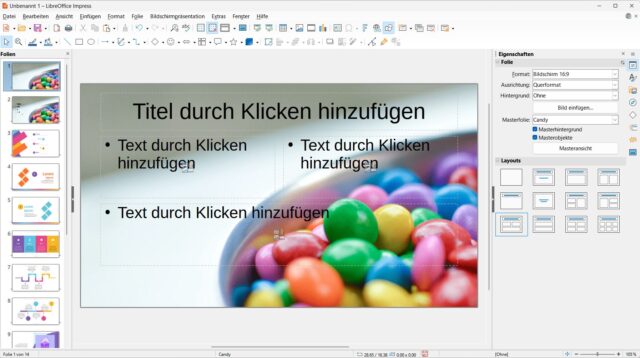 libreoffice impress masterfolie.