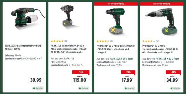 lidl-werkeug im shop.