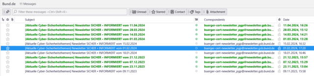 nachrichten in thunderbird.
