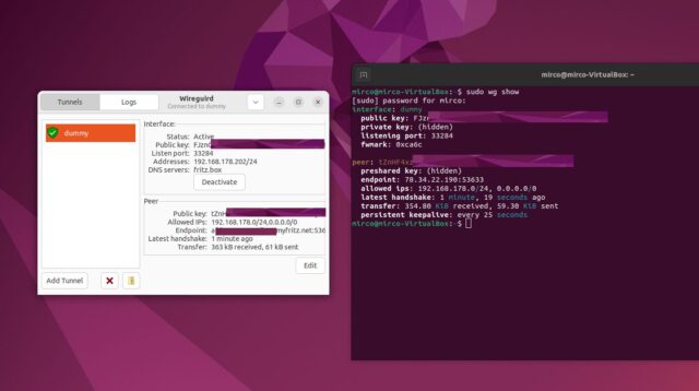 wireguird im einsatz.