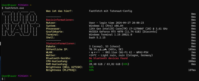 fastfetch mit tutonaut-konfiguration.