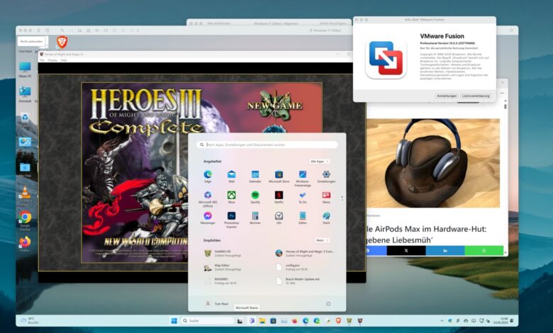 VMware Fusion Windows 11 kostenlos.