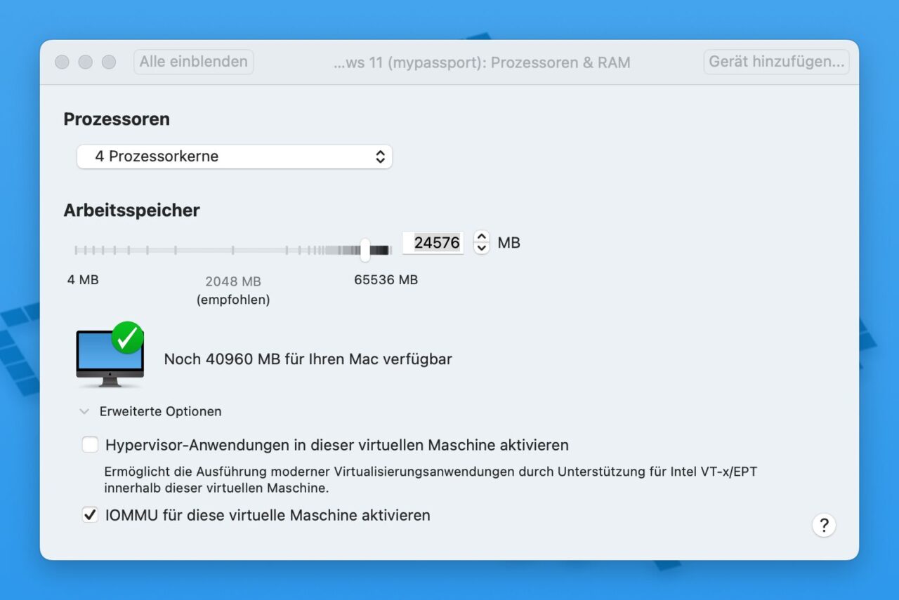 Vmware Hardware von virtuellen Maschinen anpassen.