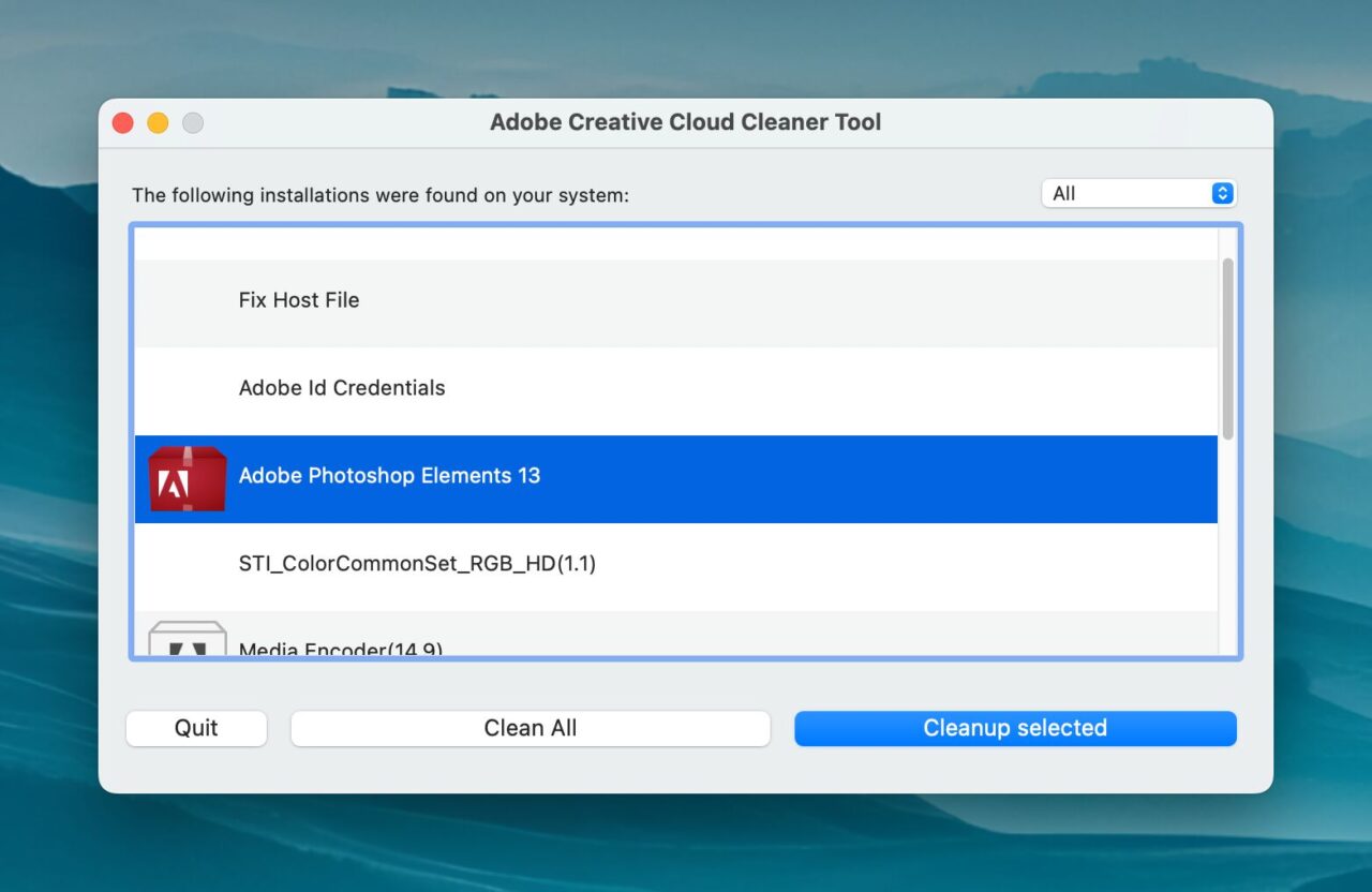 Adobe Creative Cloud Cleaner Tool.
