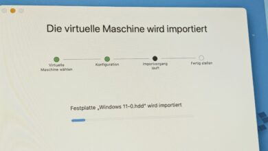 VMware VM aus Parallels importieren.