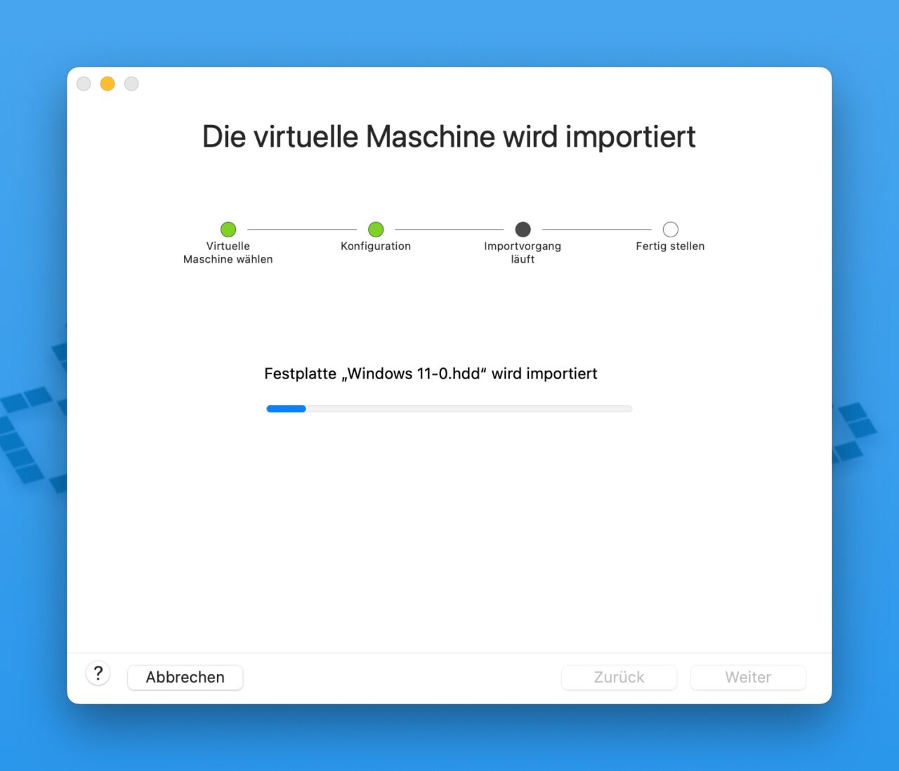 VMware Importieren.