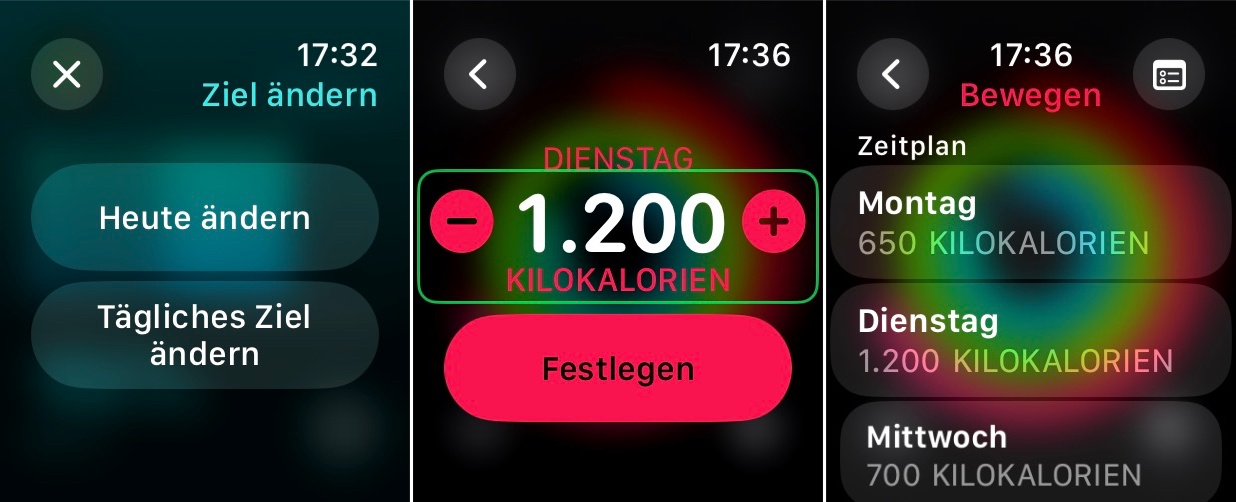 Apple Watch Training Zeitplan.