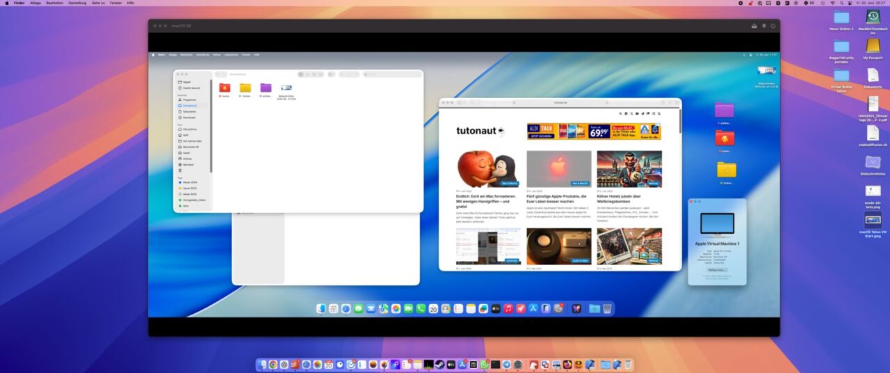 macOS 26 im Fenster