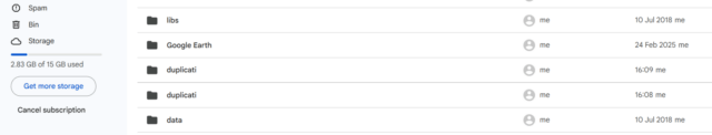 google drive mit doppelten Verzeichnissen.