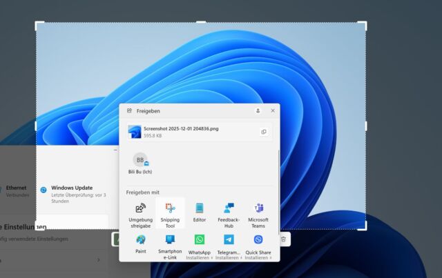 teilen mit sich selbst.