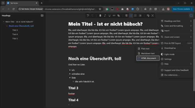 notes als erweiterung.