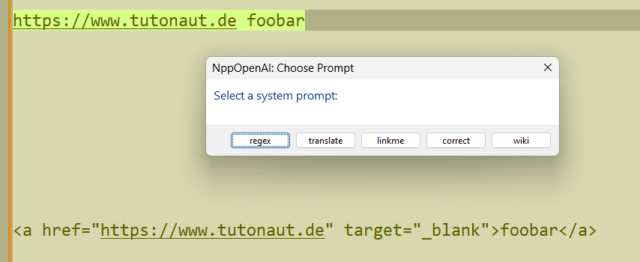 ki-link-prompt in action.