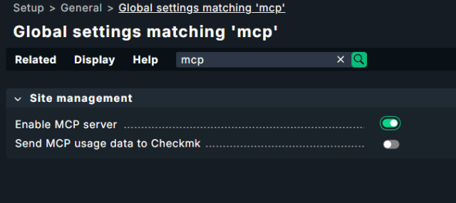 mcp setting in checkmk