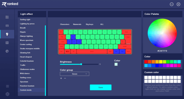 nova-software mit led-beleuchtung.